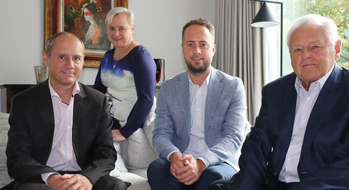 drie van de vier generaties in het familiebedrijf Van Dessel